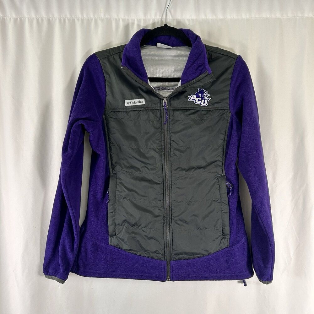 Abilene Christian College Columbia Jacket Womens Small Purple Full Zip OMNI Heat